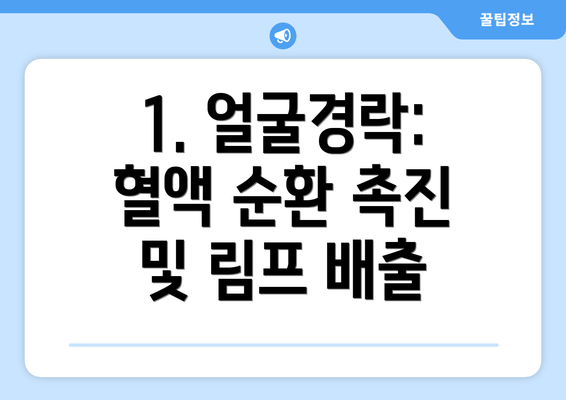 1. 얼굴경락: 혈액 순환 촉진 및 림프 배출