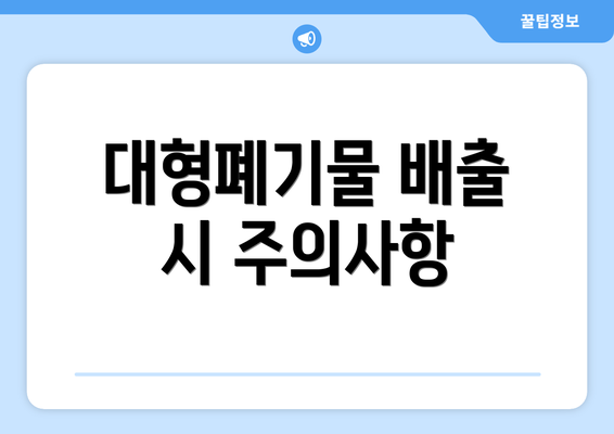 대형폐기물 배출 시 주의사항