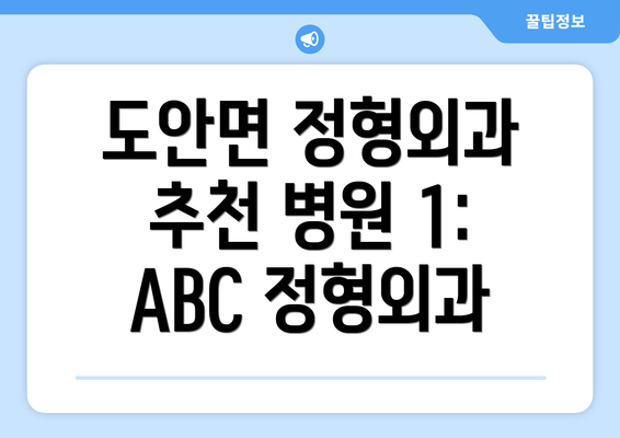 도안면 정형외과 추천 병원 1: ABC 정형외과